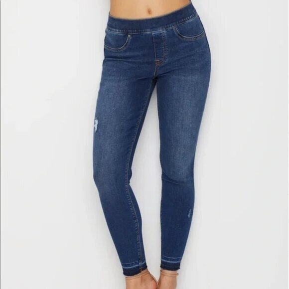 Spanx Distressed Ankle Skinny Jean Medium Wash - Picture 1 of 5